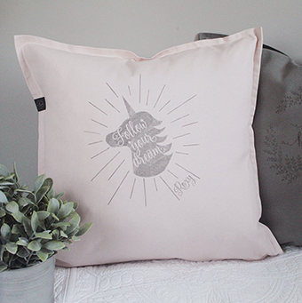unicorn quote cushion with your own name