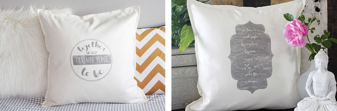friends housewarming gift - quote cushions