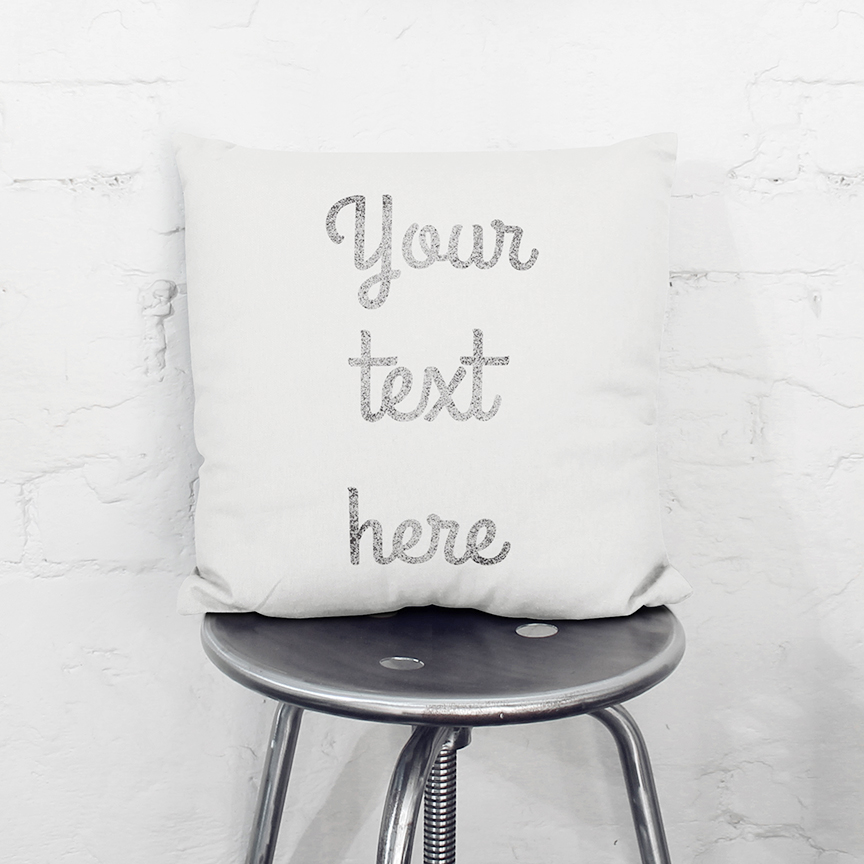 personalised text pillow printed with love
