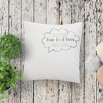 custom message cushion with cloud graphics