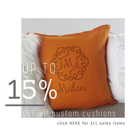 discount offer for all custom cushions by my home and yours