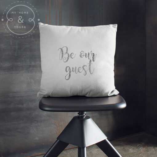 hand-printed guest room pillow