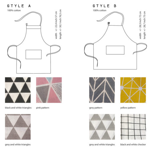 graphic-patterned-cotton-aprons adult-apron-styles-A-and-B