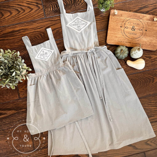 matching custom mother daughter granny cross back Unique personalised quality aprons