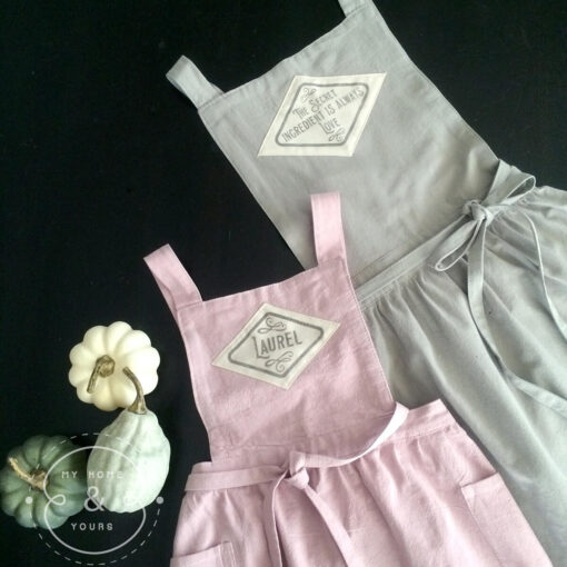 Nostalgic cross back farmhouse aprons for mommy and me