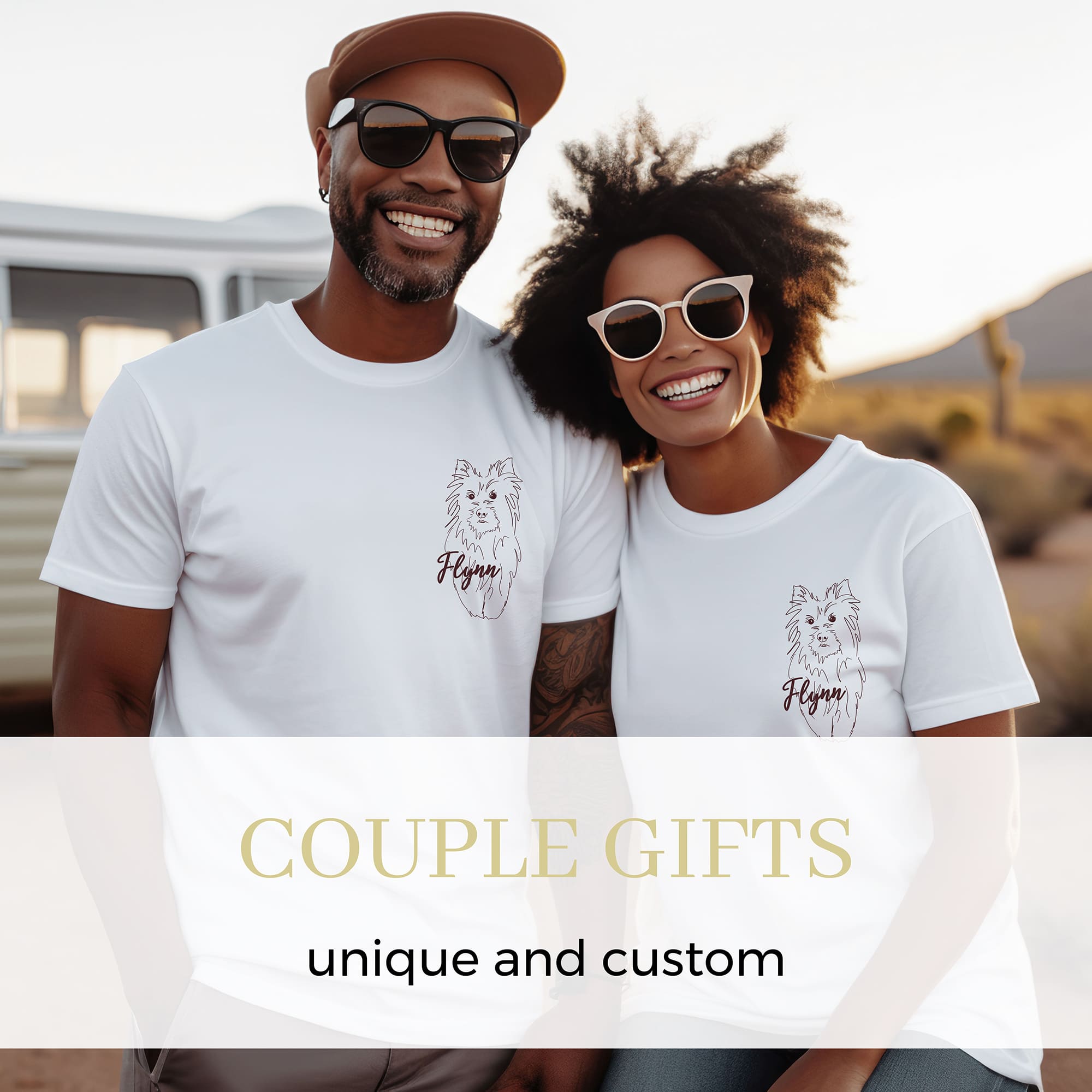 my home and yours custom gifts for couple with line portrait illustrations