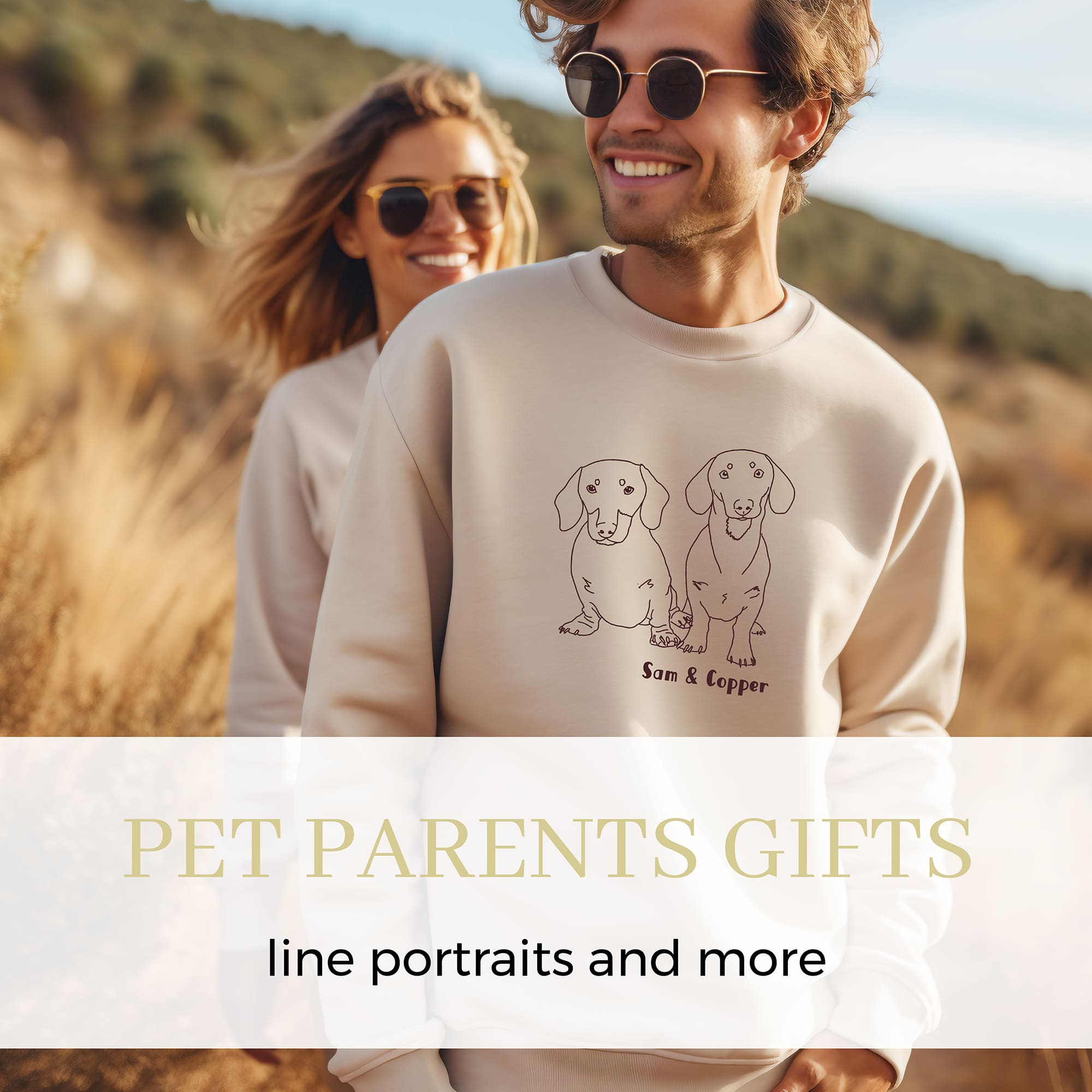 my home and yours custom gifts for pet parents with line portrait illustrations