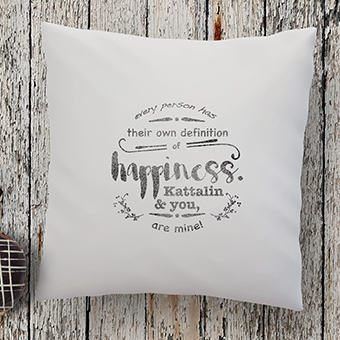 happiness quote gift family love custom cushion