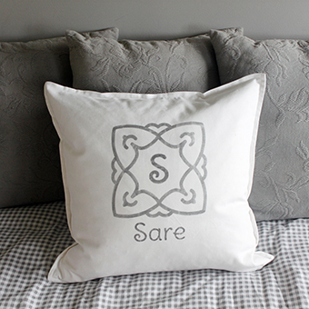 custom kids name and monogram custom cushion